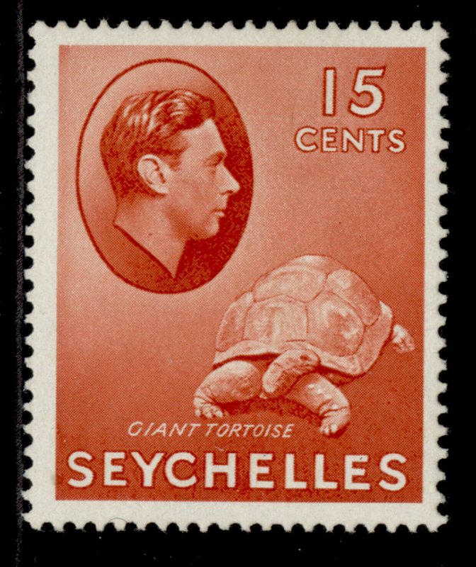 SEYCHELLES GVI SG139a, 15c brown-carmine, M MINT. Cat £28. CHALKY 