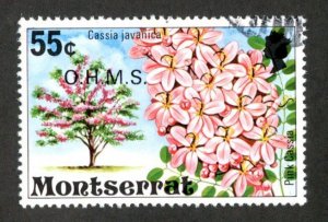 604 BCX  1980 Montserrat Sc.#O-25 used cv $0.25