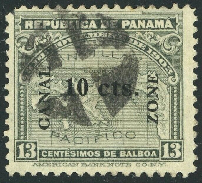 Canal Zone #36-37 Panama Map Overprint Postage Stamps Used Mint LH