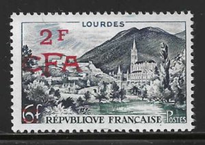 [S1095] Reunion Scott # 306 (France # 719) 1954 MNH Overprint Surcharge