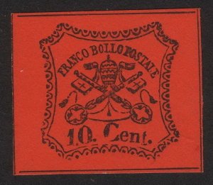 1867 Italian Papal / Roman States Italy 10c, MNG, Sc 15