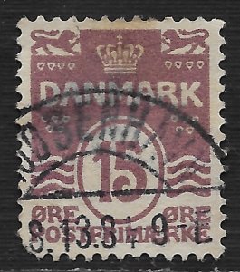 Denmark #63 15o Wavy Lines and Numeral of Value