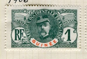 FRENCH COLONIES; GUINEA 1906 Palm & Portrait issue Mint hinged 1c. value