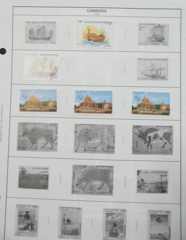 EDW1949SELL : CAMBODIA Collection of different on pages Mostly Topicals Cat $587