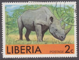 Liberia 763 Rhinoceros 1976