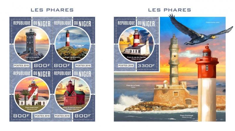 Z08 NIG18215ab Niger 2018 Lighthouses MNH ** Postfrisch Set