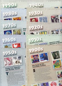 US # 3182-3191 Celebrate the Century 1900s-90s Full Set 10 Sheets MNH