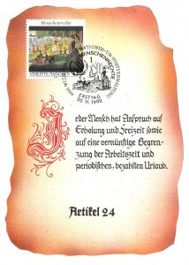 E0010 Maximum card United Nations Vienna - Human rights 1992