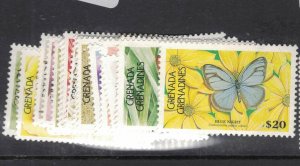 Grenada Grenadines Butterflies SC 662-680 MNH (9fdg) 