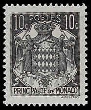 Monaco #149a Unused LH; 10c Grimaldi Arms (1943)