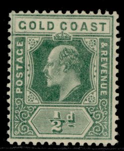 GOLD COAST EDVII SG59, ½d dull green, LH MINT. Cat £12.