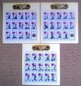 Liberia Unlisted, US Presidents, Minisheets, set of 3, MN...