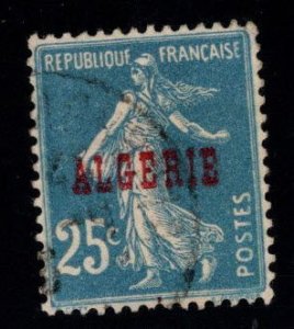 ALGERIA Scott 13 Used  overprinted  25c walking liberty  expect similar cancels