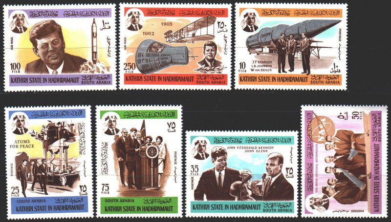 South Arabia. 1967. 166A-72A. Kennedy, space. MNH.