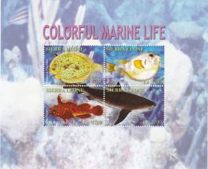 Sierra Leone # 2710 & 2711, Colorful Marine Life, Souvenir Sheets NH, 1/2 Cat.