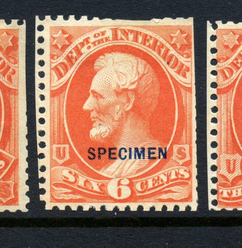 O18S Interior Dept. Special Printing Specimen Official Stamp (Stk #O18-1)