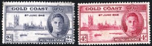 Gold Coast SC#128-129 Peace Issue (1946) OG/Hinged