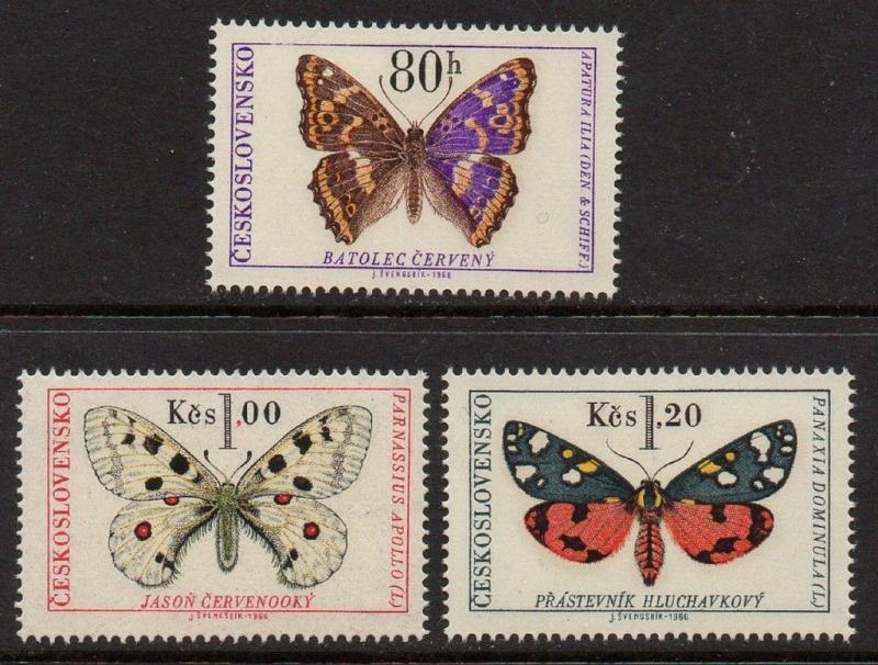 Czechoslovakia 1966 Butterflies VFMNH (1393-5)