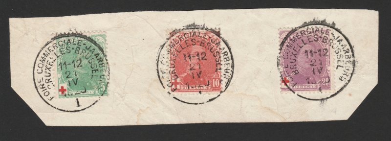 BELGIUM SEMI-POSTAL STAMP 1914 SET USED A16P58F645