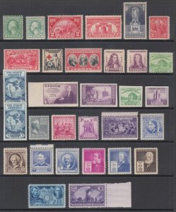 US Sc 424//922 MLH. 1914-1944 issues, 31 different, F-VF group