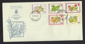 Bermuda #668-84 (1994-95 Fruits  set) on 3 unaddressed P.O. Official cachet FDC