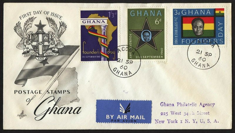 wc053 Ghana Founder's Day 1960 FDC first day cover