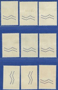 [mag419] BELGIUM 1929 Sc#B69/77 MLH Orval Abbey w/Perfin chevron Cat:€415