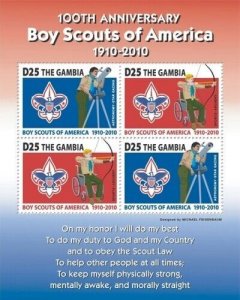 Gambia 2010 - Boy Scouts of America - Sheet of 4 stamps - MNH