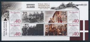 [75381] Gambia 2008 World War II Operation Weserübung Denmark Norway Sheet MNH