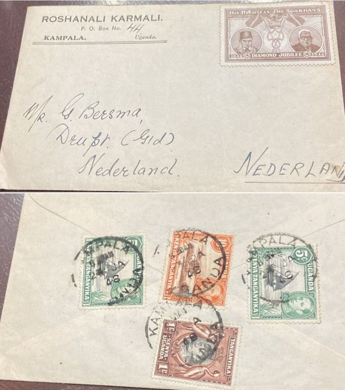 D)1935, KENYA TANGANIKA, LETTER CIRCULATED TO NEDERLAND, WITH STAMPS