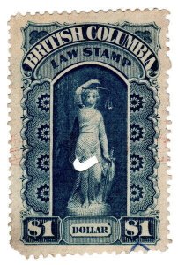 (I.B) Canada Revenue : British Columbia Law Stamp $1