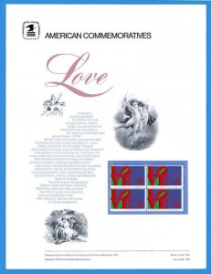 USPS COMMEMORATIVE PANEL #9 LOVE #1475 