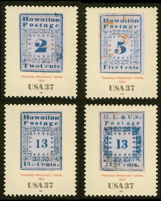 #3694a-d 37c Hawaiian Missionary Stamps, Singles, Mint **ANY 5=FREE SHIPPING** 