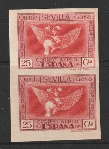 Spain an imperf 25c pair from the early Goya Air set