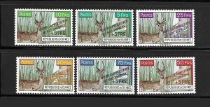 GUINEA Sc B19-24 NH issue of 1961 - OVERPRINT - ANIMALS