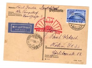 GERMAN US ZEPPELIN POLAR #457  cat.8500M($475.00) B/S 27-7-31