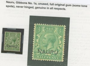 Nauru #1v Mint (NH) Single