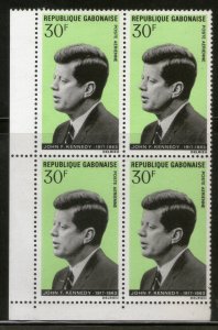 Gabon 1969 John F Kennedy USA President Apostle of Non-Violence Sc C79 BLK/4 MNH