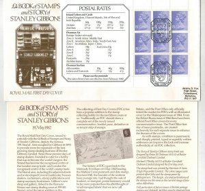 1982 GREAT BRITAIN BOOKLET PANE STANLEY GIBBONS STORY - BRITISH POSTAL RATES