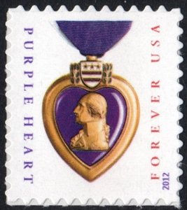 SC#4704 (Forever) Purple Heart Single (2012) SA