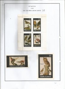 STAFFA - 1982 - Birds - Sheets - Mint Light Hinged - Private Issue