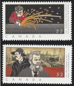 Canada #2267i-8i MNH die cut pair, Canadian industries, oil & gas, issued 2008