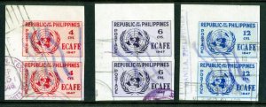 Philippines 516-a-18a IMPERF PAIRS USED MH  SCV $22.50 BIN $10.50