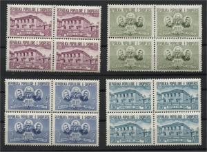 ALBANIA, 70 ANNIV. OF 1st ALBANIAN SCHOOL 1956 BLo4, MNH SET