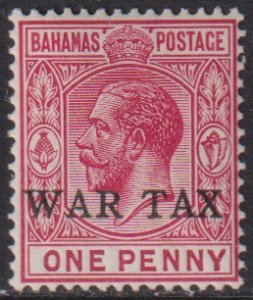 1918 Bahamas KGV War Tax o/p 1 penny  issue MLH Sc# MR2 CV $1.25 Stk #2