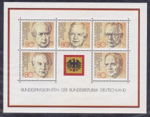 Germany 1384 MNH OG 1982 Former Presidents of Germany Souvenir Sheet