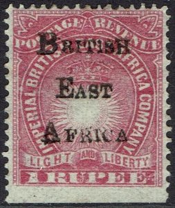 BRITISH EAST AFRICA 1895 OVERPRINTED LIGHT AND LIBERTY 1R