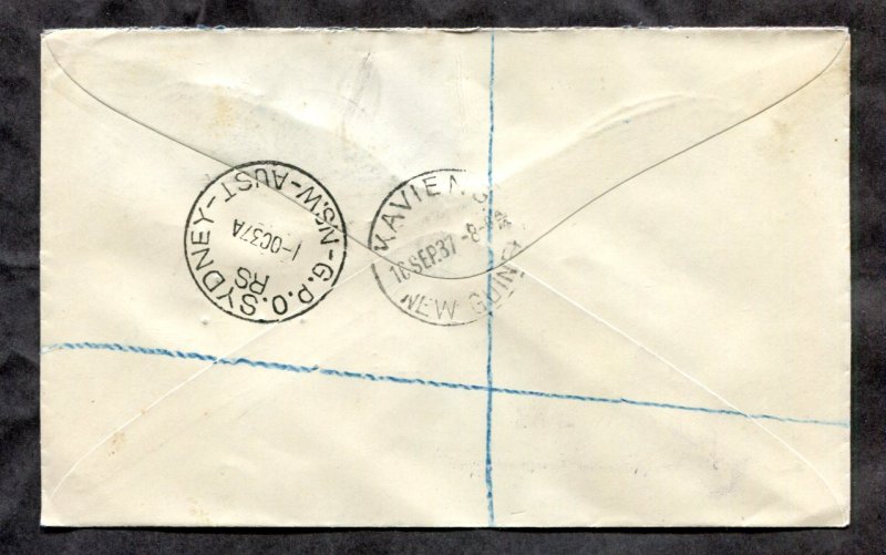 d77 - NEW GUINEA 1937 Registered Cover to England