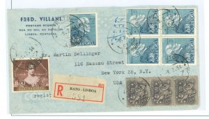 Portugal 752/785 1954 Registered Lisbon-New York