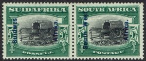SOUTH WEST AFRICA 1927 OX WAGON OVERPRINTED 5/- PAIR